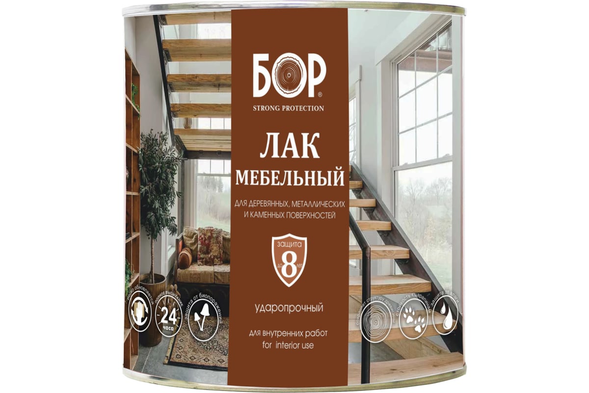 Лак для мебели Бор ПФ-283, глянцевый, 2,4 кг