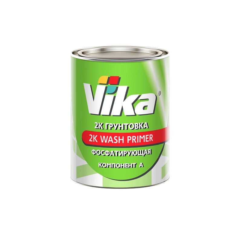 Грунтовка VIKA ФОСФАТИРУЩАЯ 2К WASH PRIMER (0,8 кг) + Отвердитель 2К КИСЛОТНЫЙ (0,67 кг)