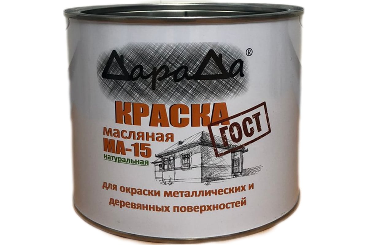 Масляная краска ДараДа МА-15 желтая 1,8 кг